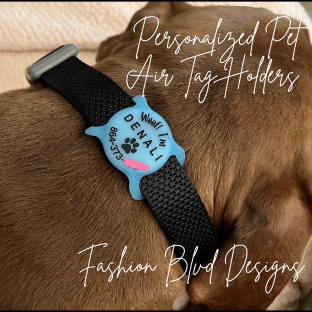 Personalized Pet Apple Air Tag Holder for Dog Collar | Pet ID Case | 15 Colors